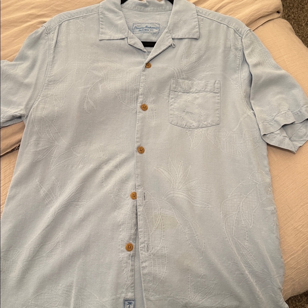 Tommy Bahama Light Blue Casual Button Down Shirt - Picture 5 of 5